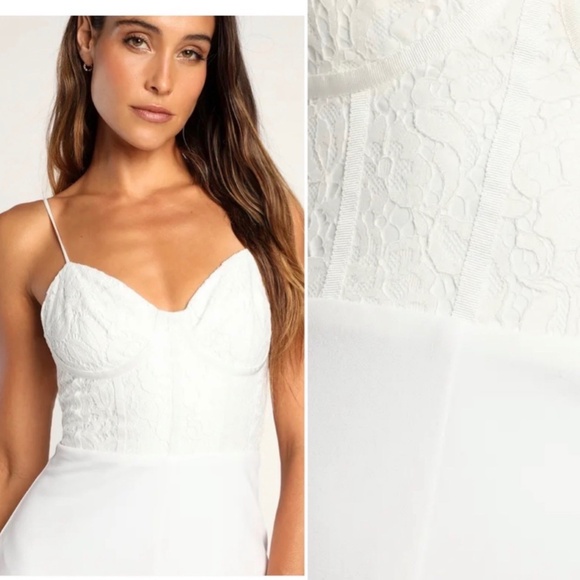 NWT Lulus White Lace Jumpsuit Sz Small - Picture 2 of 12